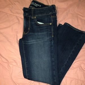 AE dark blue jean capris